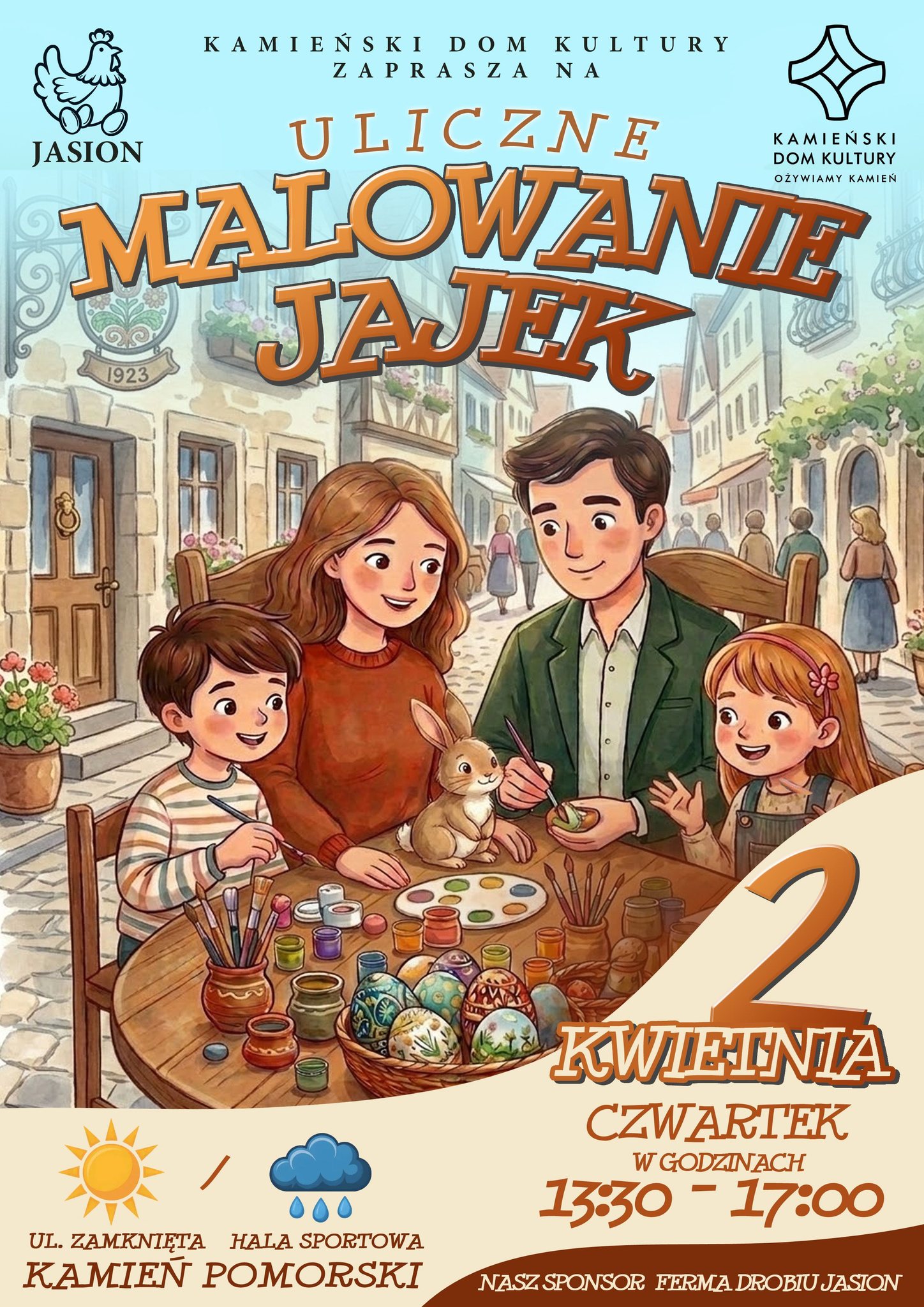 📣Uliczne MALOWANIE JAJEK❗️🥚🎨 po raz kolejny w Kamieniu Pomorskim!  🤩 Wielki Czwartek, 2 kwietnia