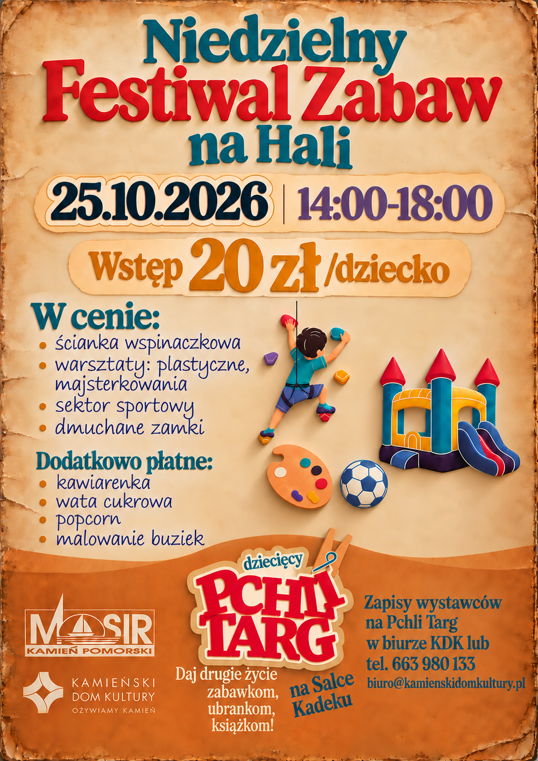 🎉25.10.2026 r. – NIEDZIELNY FESTIWAL ZABAW NA HALI! 🎉